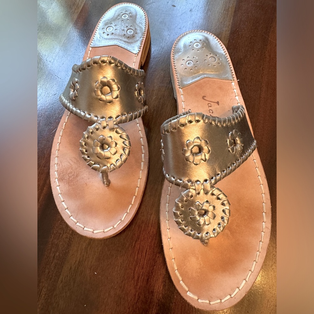 Jack Rogers silver sandals